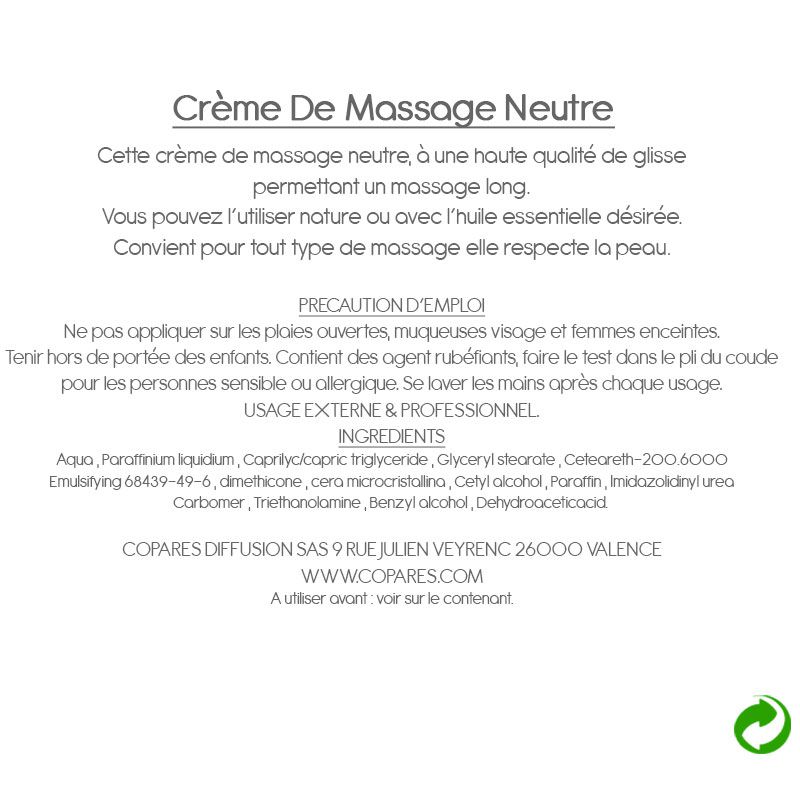 Creme de massage neutre 1lt